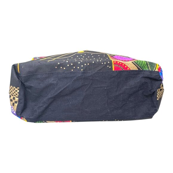 Laurel Burch Colorful Black Cat Shoulder Purse Pocketbook Canvas Tote Bag NEW - Picture 7 of 16